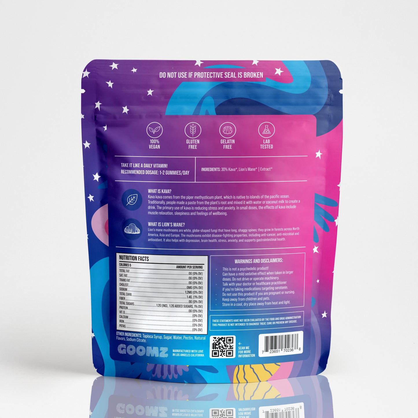 GOOMZ Functional Mushroom Euphoria Gummies With Kava & Lions Mane - 15 Count